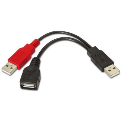 CABLE USB 2.0+ALIMENTACION TIPO AM+A ALIM.M-AH NEGRO