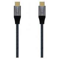 AISENS - CABLE USB 3.2 GEN2x2 ALUMINIO 20GBPS 5A 100W E-MARK, TIPO USB-C/M-USB-C/M, GRIS, 2.0M