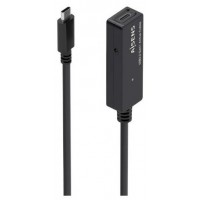 AISENS - CABLE USB 3.2 Gen1x1 PROLONGADOR CON AMPLIFICADOR, USB-C/M-USB-C/H, NEGRO, 10M