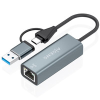 AISENS - CONVERSOR USB3.2 GEN1 USB-A+USB-C A ETHERNET GIGABIT 10/100/1000 MBPS, GRIS, 15CM AISENS - CONVERSOR USB3.2 GEN1 USB-A+USB-C A ETHERNET GIGABIT 10/100/1000 MBPS, GRIS, 15CM