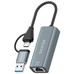 AISENS - CONVERSOR USB3.2 GEN1 USB-A+USB-C A ETHERNET GIGABIT 10/100/1000 MBPS, GRIS, 15CM AISENS - CONVERSOR USB3.2 GEN1 USB-A+USB-C A ETHERNET GIGABIT 10/100/1000 MBPS, GRIS, 15CM