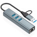 AISENS - CONVERSOR USB3.2 GEN1 USB-A+USB-C A ETHERNET GIGABIT 10/100/1000 MBPS + HUB 3XUSB3.0, GRIS, 15CM AISENS - CONVERSOR USB3.2 GEN1 USB-A+USB-C A ETHERNET GIGABIT 10/100/1000 MBPS + HUB 3XUSB3.0, GRIS, 15CM