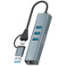 AISENS - CONVERSOR USB3.2 GEN1 USB-A+USB-C A ETHERNET GIGABIT 10/100/1000 MBPS + HUB 3XUSB3.0, GRIS, 15CM AISENS - CONVERSOR USB3.2 GEN1 USB-A+USB-C A ETHERNET GIGABIT 10/100/1000 MBPS + HUB 3XUSB3.0, GRIS, 15CM