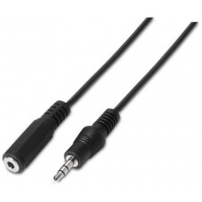 AISENS - CABLE AUDIO ESTÉREO, JACK 3.5/M-JACK 3.5/H, NEGRO, 1.5M