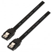 CABLE AISENS SATA III DATOS 6G CON ANCLAJES NEGRO 0.5M