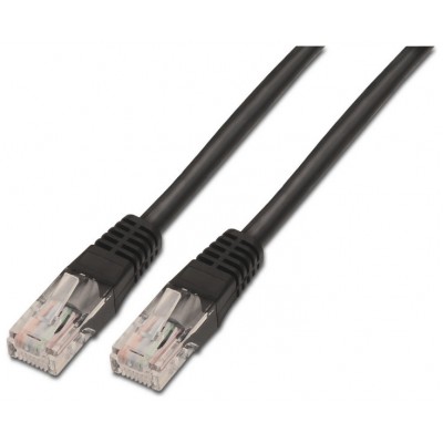 AISENS - CABLE DE RED LATIGUILLO RJ45 CAT.5E UTP AWG24, NEGRO, 0.5M