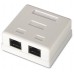 ROSETA DE SUPERFICIE RJ45 CAT.6 UTP 2 TOMAS BLANCO