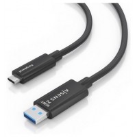 AISENS - CABLE USB3.2 GEN2x1 10GBPS AOC SOLO DATOS, USB-A/M-USB-C/M, NEGRO, 15M