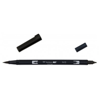 ROTULADOR DOBLE PUNTA PINCEL COLOR NEGRO TOMBOW ABT-N15 (Espera 4 dias)