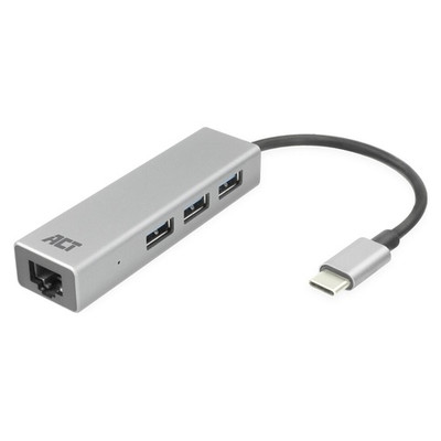 Hub USB-C y adaptador Ethernet, numero de puertos: 3x
