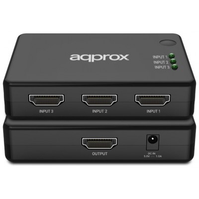 HDMI SWITCH 3 PUERTOS 4K + CONTROL REMOTO APPROX (Espera 4 dias)