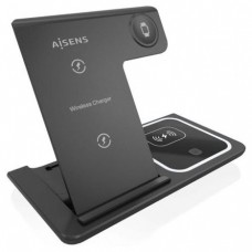 AISENS Cargador inalambrico USB-C 3 EN1 15w NEGRO