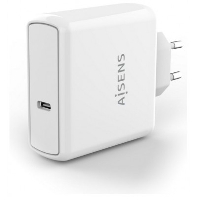 AISENS Cargador pd3.0 QC3.0 1 puerto 1xUSB-C 60W,para portatiles, moviles, camaras y tablets   blanc