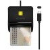 LECTOR TARJETA INTELIGENTE DNI USB-C  NEGRO AISENS
