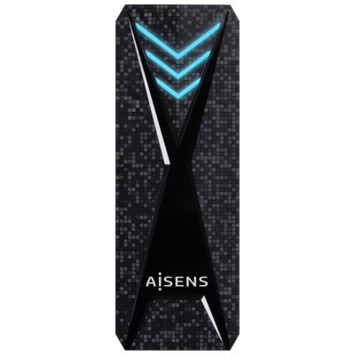 AISENS - CAJA EXTERNA M.2 (NGFF) RGB GAMING ASM2-RGB013B NVMe A USB3.2 GEN2, NEGRA