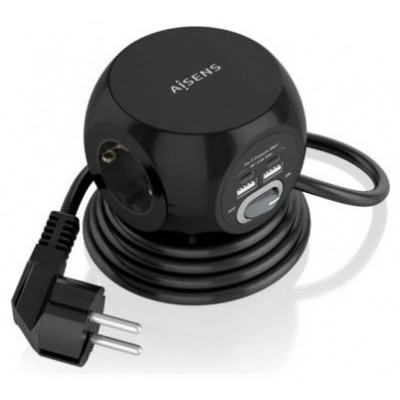REGLETA 3 SALIDAS AISENS SOBREMESA 2xUSB-C 2xUSB-A