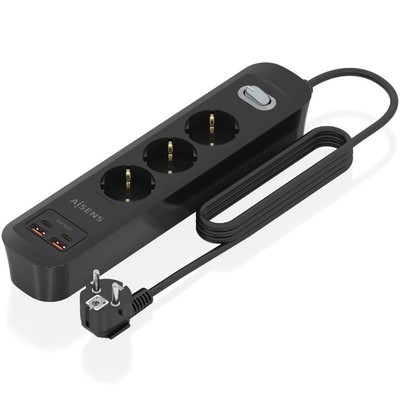 Aisens Regleta 3 tomas interruptor PD 2xUSBC 2xUSB