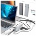 AISENS - USB-C DOCK 12 EN 1, USB-C A 2XHDMI, 1XRJ45, 3XUSB-A, 2XUSB-C, 1XUSB-C PD, 1XAUDIO, 1XSD, 1XMICRO SD, GRIS, 15CM