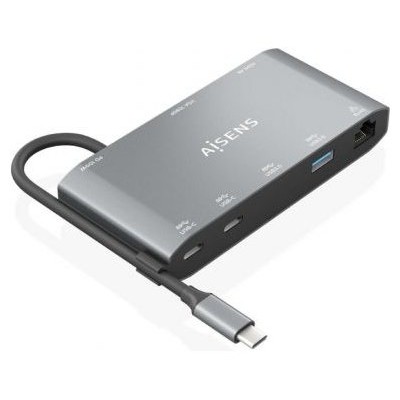 DOCK 8 EN 1 USB-C A HDMI-VGA-RJ45-2USBA-2USBC-USBC PD