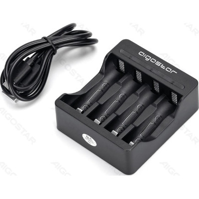 CARGADOR DE PILAS 4 (AA/AAA) NEGRO AIGOSTAR (Espera 4 dias)