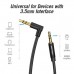 CABLE AUDIO ESTEREO ACODADO JACK 3.5/M JACK 3.5/M 1 M NEGRO VENTION (Espera 4 dias)