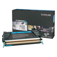 Lexmark C736, X736, X738  Cartucho de toner cian Alto Rendimiento (10K)