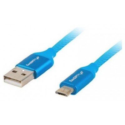 CABLE USB LANBERG 2.0 MACHO/MICRO USB MACHO QUICK CHARGE 3.0 1.8M AZUL