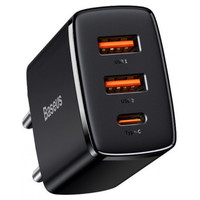 BASEUS COMPACT QUICK CHARGER 2U+C 30W EU BLACK (Espera 4 dias) BASEUS COMPACT QUICK CHARGER 2U+C 30W EU BLACK (Espera 4 dias)