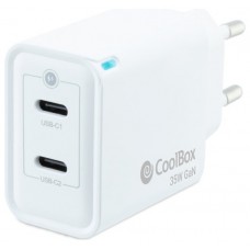 Coolbox Cargador Gan 35W USB-C/USB-C PARED