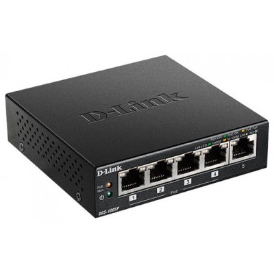 SWITCH D-LINK  5P DGS-1005P/E 10/100/1000 4P PoE SOHO