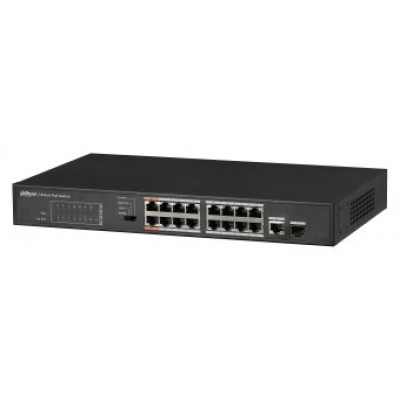 (DH-PFS3117-16ET-135) DAHUA SWITCH POE 16 PUERTOS + 1 PUERTO GIGABIT (Espera 4 dias)