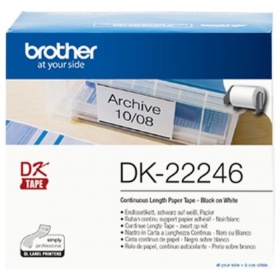 BROTHER Cinta continua adhesiva de papel termico (blanca). Ancho: 103 mm. Longitud: 30,48 m