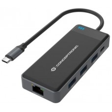 CONCEPTRONIC ADAPTADOR USB-C 7IN1 HDMIx2  USB-C PD 100W USB-A RJ45 GIGABIT DONN14G