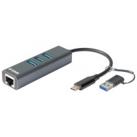 HUB USB-C D-LINK A GIGABIT ETHERNET LAN 3USB DUB-2332