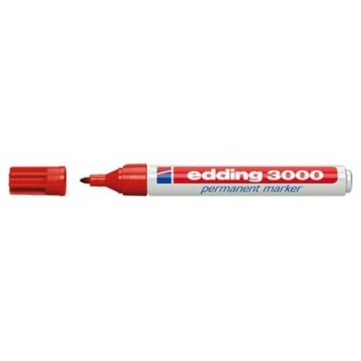 MARCADOR PERMANENTE PUNTA REDONDA 1.5-3MM 3000 ROJO EDDING 3000-02 (MIN10) (Espera 4 dias)