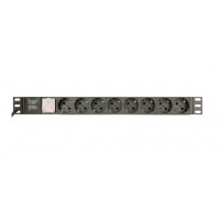 UNI DISTRIBUCION ENERGIA PDU GEMBIRD 8 SCHUKO 1U 10A ENCHU C14 CABLE DE 3 M