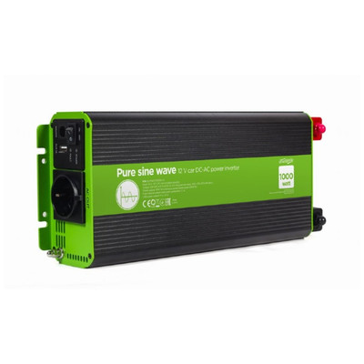 INVERSOR CORRIENTE DC-AC GEMBIRD COCHE DE ONDA SINUSOIDAL PURA DE 12 V 1000 W INVERSOR CORRIENTE DC-AC GEMBIRD COCHE DE ONDA SINUSOIDAL PURA DE 12 V 1000 W