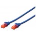 CABLE DE RED CAT 6 U/UTP DE 1,0 METRO EN COLOR AZUL.