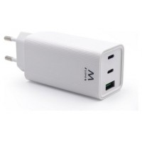 CARGADOR MOVIL EWENT CARGA RAPIDA PUERTOS 2 USB-C Y 1 USB-A 65W BLANCO