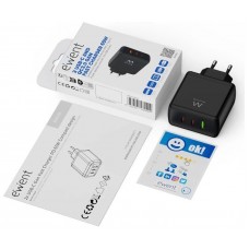 EWENT Cargador Gan Fast 65W 2 USB-C PD-1USB-A QC EWENT Cargador Gan Fast 65W 2 USB-C PD-1USB-A QC