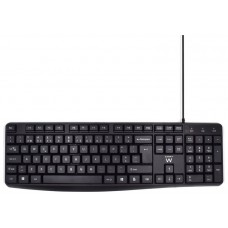 TECLADO EWENT QUERTY PORTUGUES ESCRITURA SILENCIOSA USB NEGRO