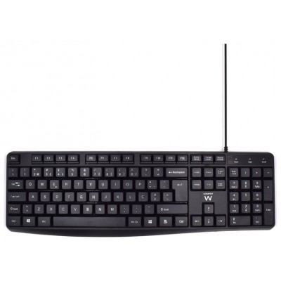 TECLADO EWENT QUERTY PORTUGUES ESCRITURA SILENCIOSA USB NEGRO