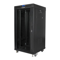 ARMARIO RACK LANBERG 22U 600X600 FLAT PACK PUERTA CRISTAL CON LCD NEGRO