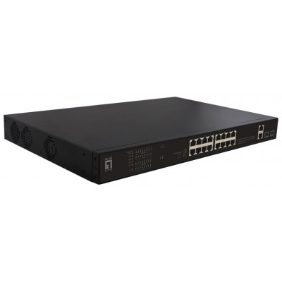 SWITCH LEVEL ONE NO GESTION 16P 10/100 POE 270W + 2