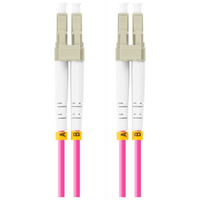 CABLE DE FIBRAOPTICA LANBERG 2M MULTI LC/UPC-LC/UPC DUPLEX OM4 50/125 LSZH VIOL