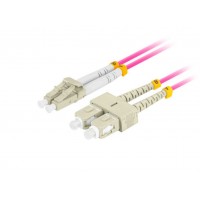 CABLE DE FIBRA OPTICA LANBERG 1M MULTI LC/UPC-SC/UPC DUPLEX LSZH OM4 50/125 3.0