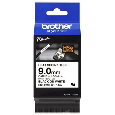 BROTHER Cinta tubo termorretractil. Texto negro sobre fondo blanco. PTE300, PTE550W, PTP750W, PTP900W, PTP950NW, PTD800W