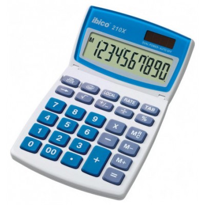 CALCULADORA DE SOBREMESA DE 10 DIGITOS MODELO 210X SOLAR / PILA IBICO IB410079 (Espera 4 dias)