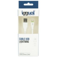 iggual cable USB-A/Lightning 100 cm blanco