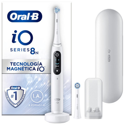 CEPILLO DENTAL BRAUN ORAL-B IO 8N ESTUCHE DE VIAJE 1 REPUESTO BLANCO